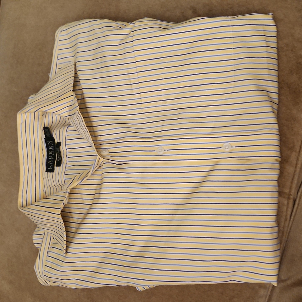 Ralph Lauren Button Down Striped Collared Dress Shirt 100% Cotton Men’s Sz 16.5